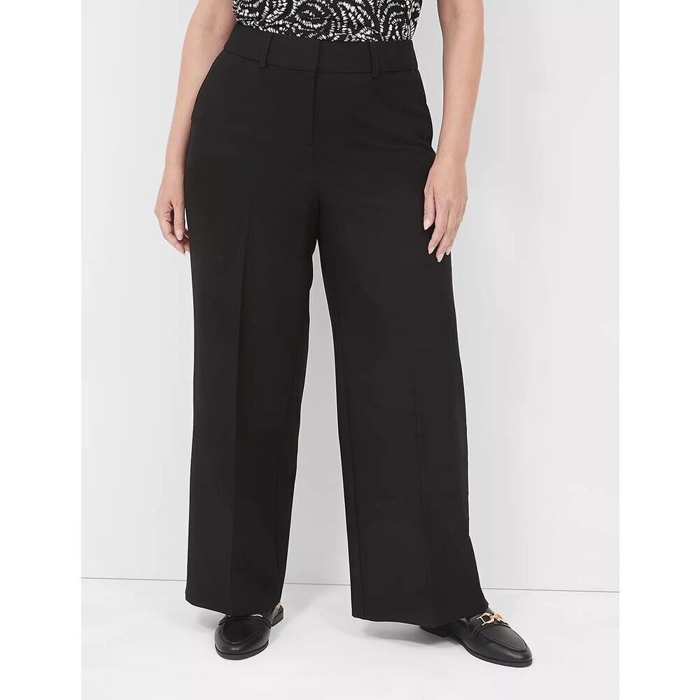 Lane Bryant Perfect Drape High-Rise Wide Leg Pant Black Size 18